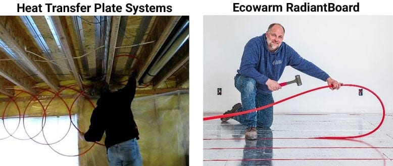 Compare Ecowarm RadiantBoard to Heat Transfer Plate Systems